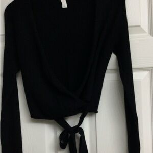 Daily practice wrap front black sweater. Size small